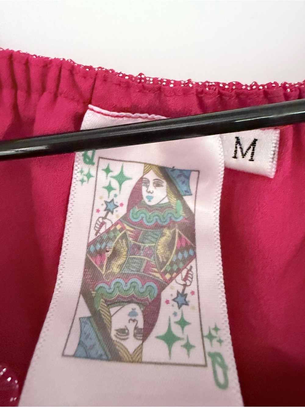 QUEEN OF SPARKLES Hot Pink Crop Top - M